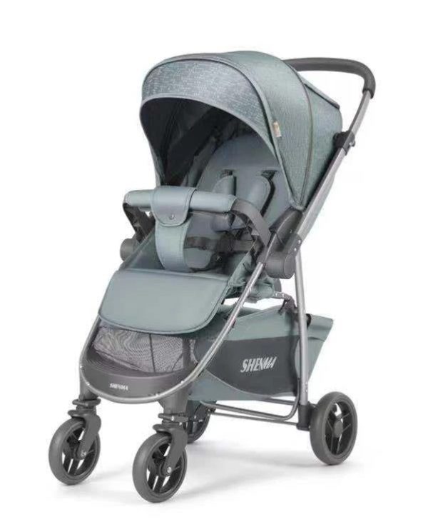 Baby stroller with a reversible handle to enable you view the baby directly as you push and also baby facing the world. Reclining back support to comfortable position for the baby during the different stages of growth (sleeping position for infants, slightly upright and upright position for sitting toddlers). Designed for 0-36 months, maximum weight 15kg. Easy compact folding to enable portability and storage. Extendable canopy to give full shade when its sunny. With both hand and leg brakes. 5 point safety harness to keep baby safe in place. With an adjustable food tray.